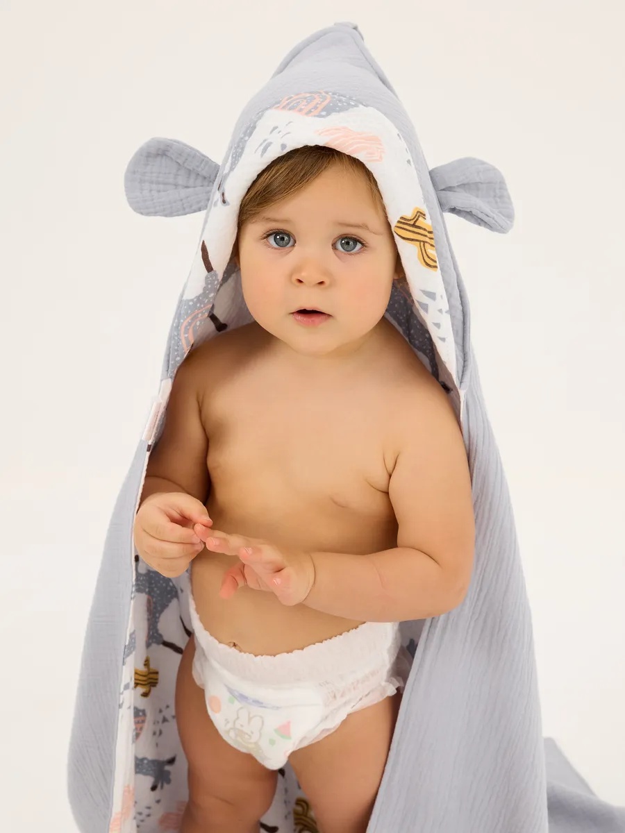 Полотенце Loo-Loo серое с ушками 95 x 95 см 1 шт. - фото 7