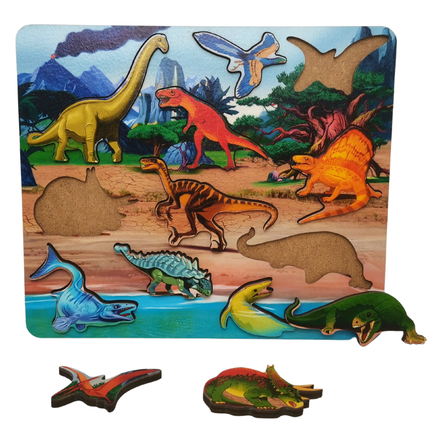 Игрушка Нескучные игры рамка-вкладыш Мир динозавров - фото 2