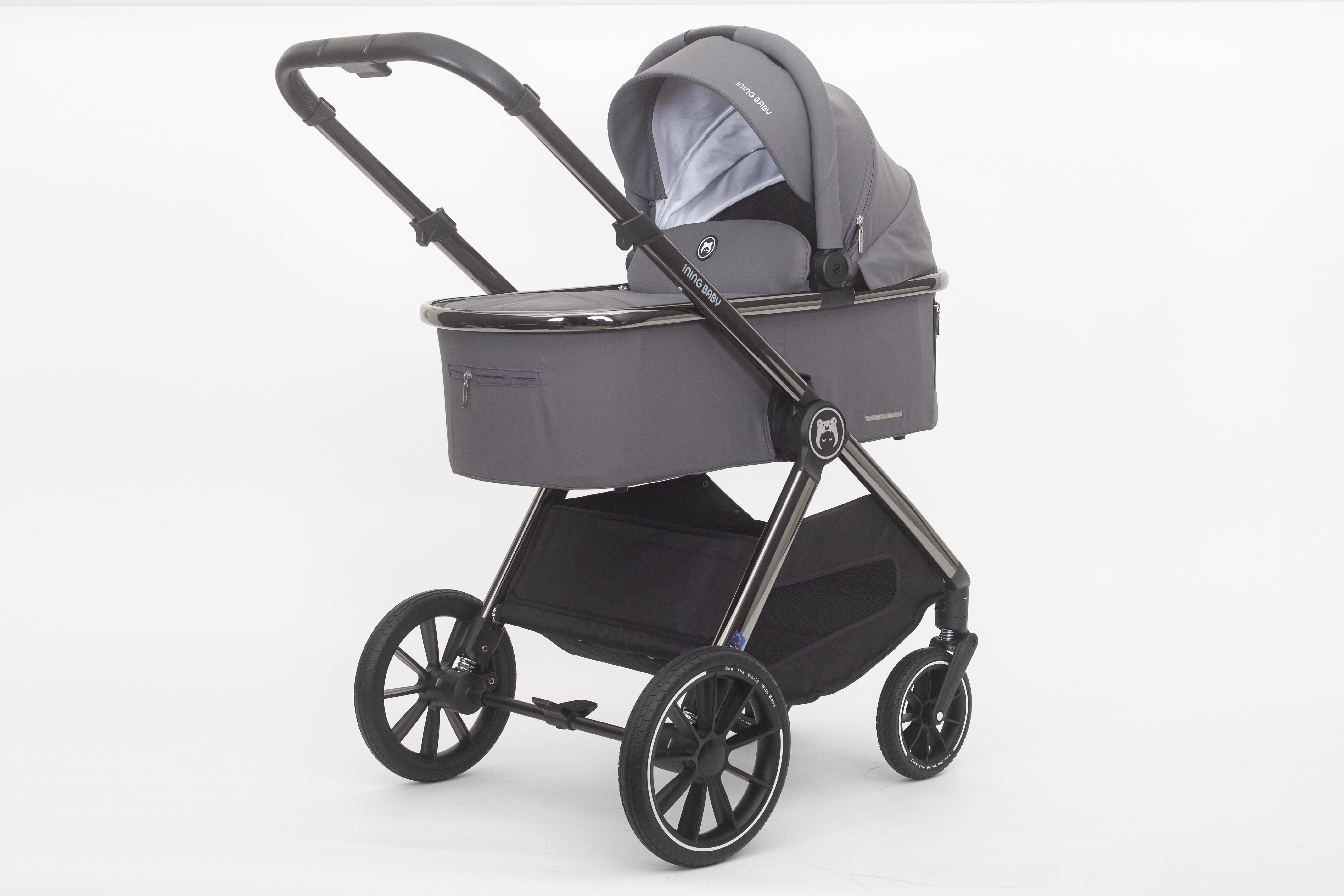 Коляска 2в1 Ining baby pro grey - фото 17