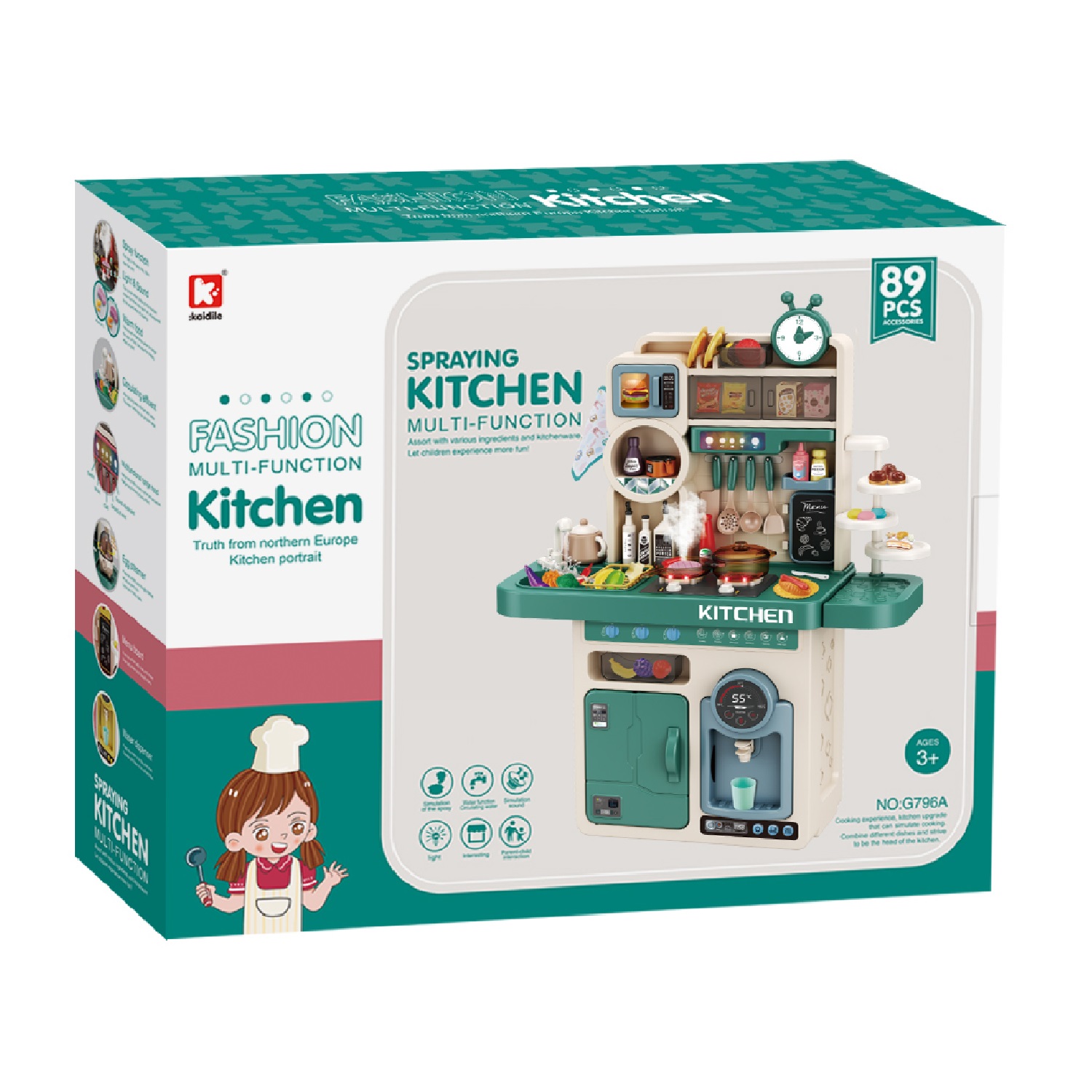 Игрушечная кухня KAIDILE с аксессуарами: 89 шт. - фото 2