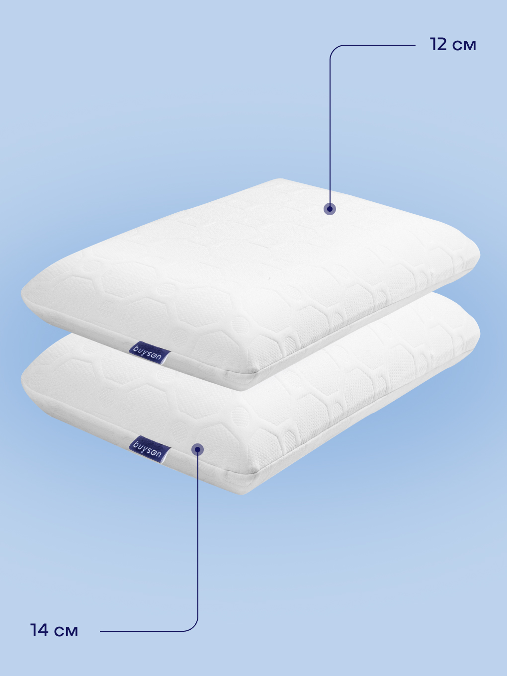 Подушка ортопедическая buyson набор подушек БайИдея 40 x 60 см 2 шт. - фото 3