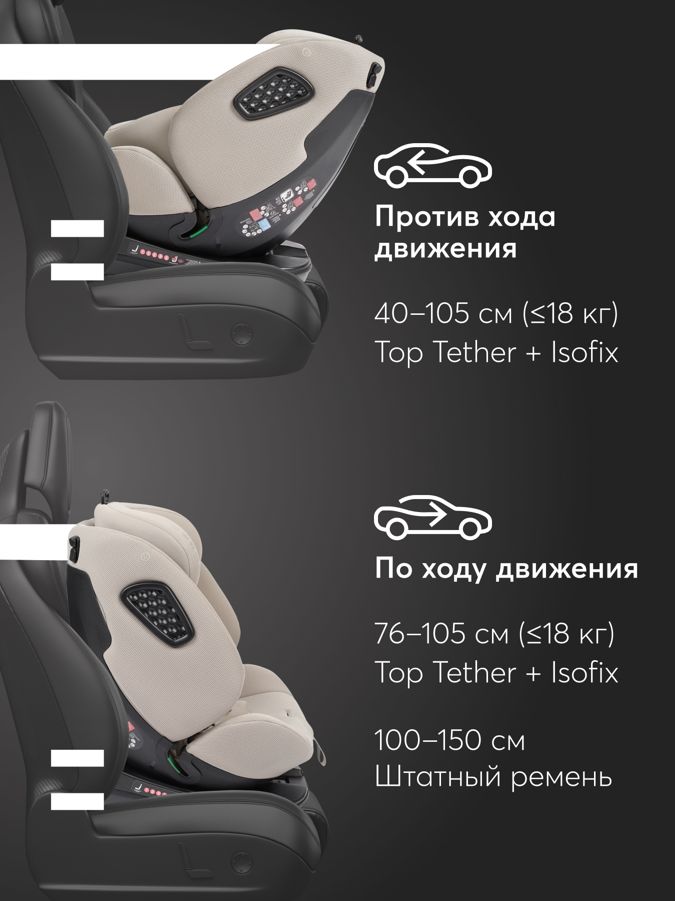 Автокресло Happy Baby Reex Isofix 0+/1/2/3 (0-36 кг) серый - фото 11