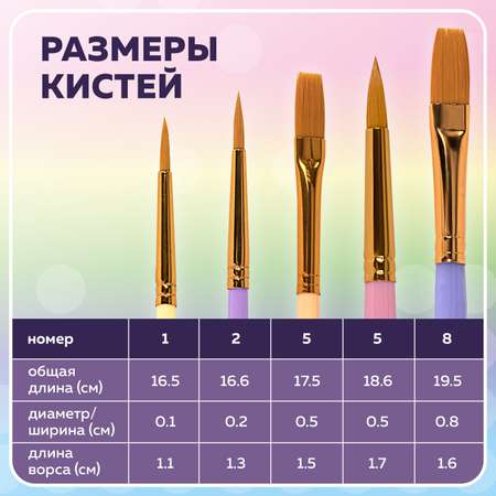 Кисть Brauberg 5 шт. (синтетика)