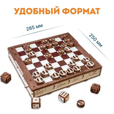 Конструктор Eco Wood Art Шахматы Шашки Поединок деревянный