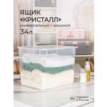 Ящик универсальный Econova 40х33.5х31.5 см Кристалл 34 л бесцветный