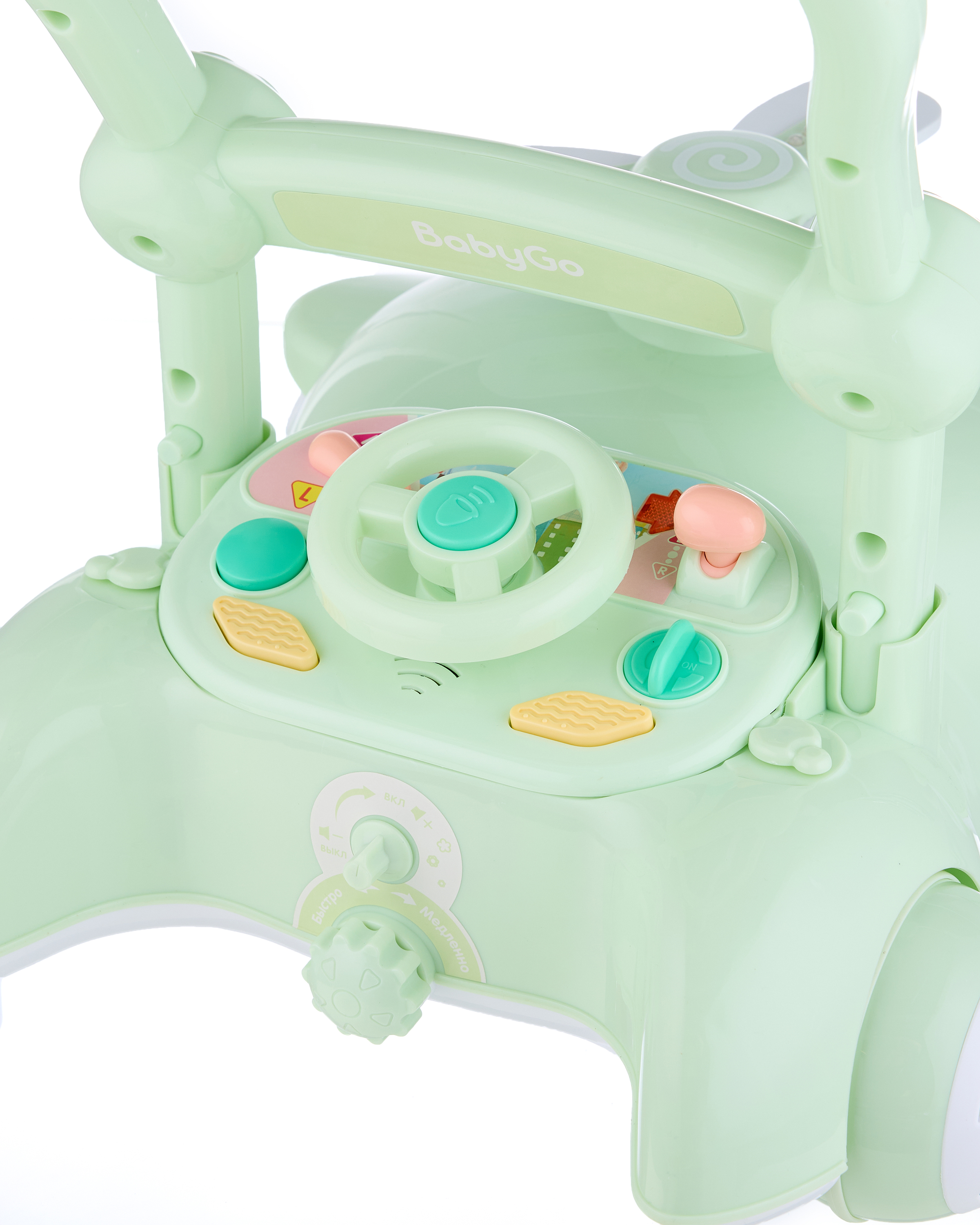 Каталка BabyGo вертолет зеленый - фото 3