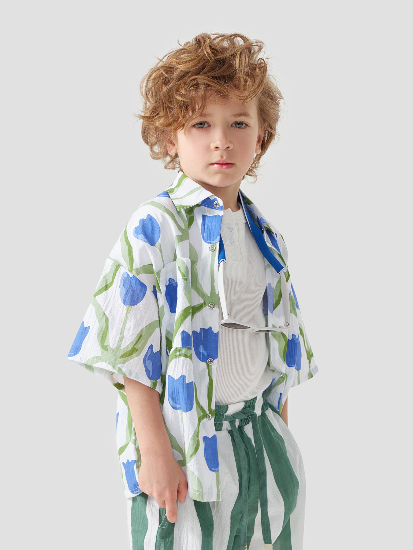 Рубашка Happy Baby 88116_blue-flower - фото 15