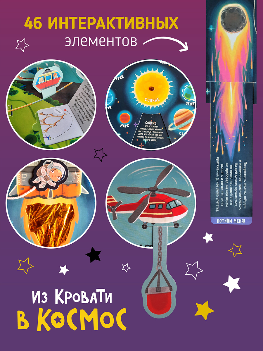 Книга с окошками Раскладушка Счастье внутри Из кровати в космос - фото 10