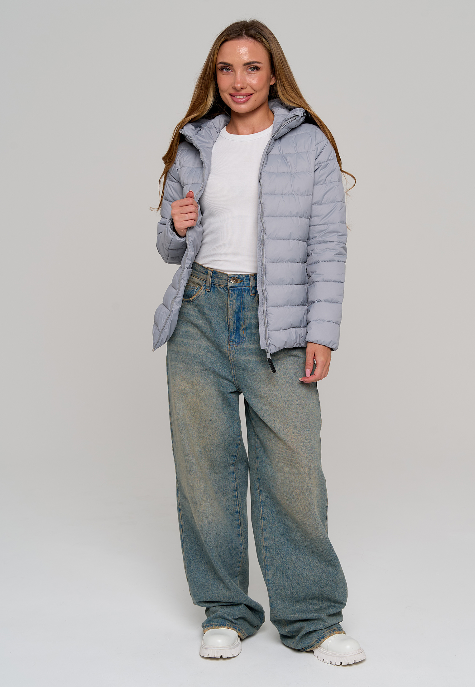 Куртка Stylish AMADEO AJ-8507-светло-серый - фото 7