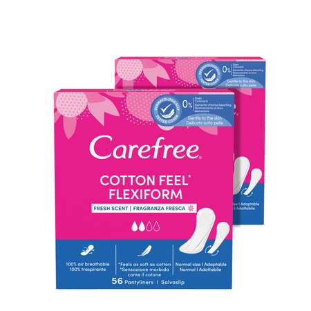 Прокладки гигиенические Carefree Cotton Feel FlexiForm с насыщенным ароматом свежести 56 шт х 2 упаковки