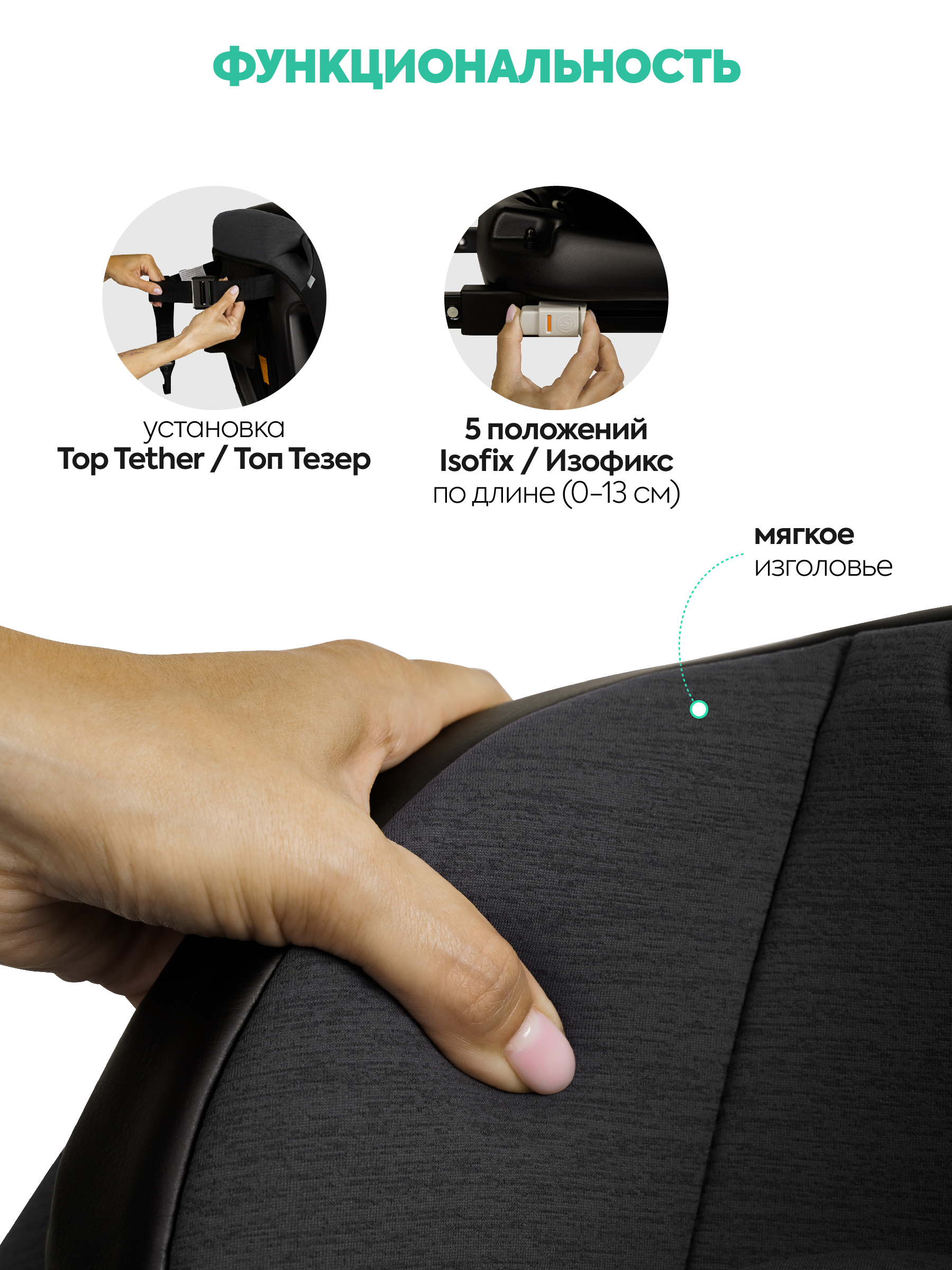 Автокресло Indigo Fuller серый-черная кожа Isofix 0+/1/2/3 (0-36 кг) - фото 9