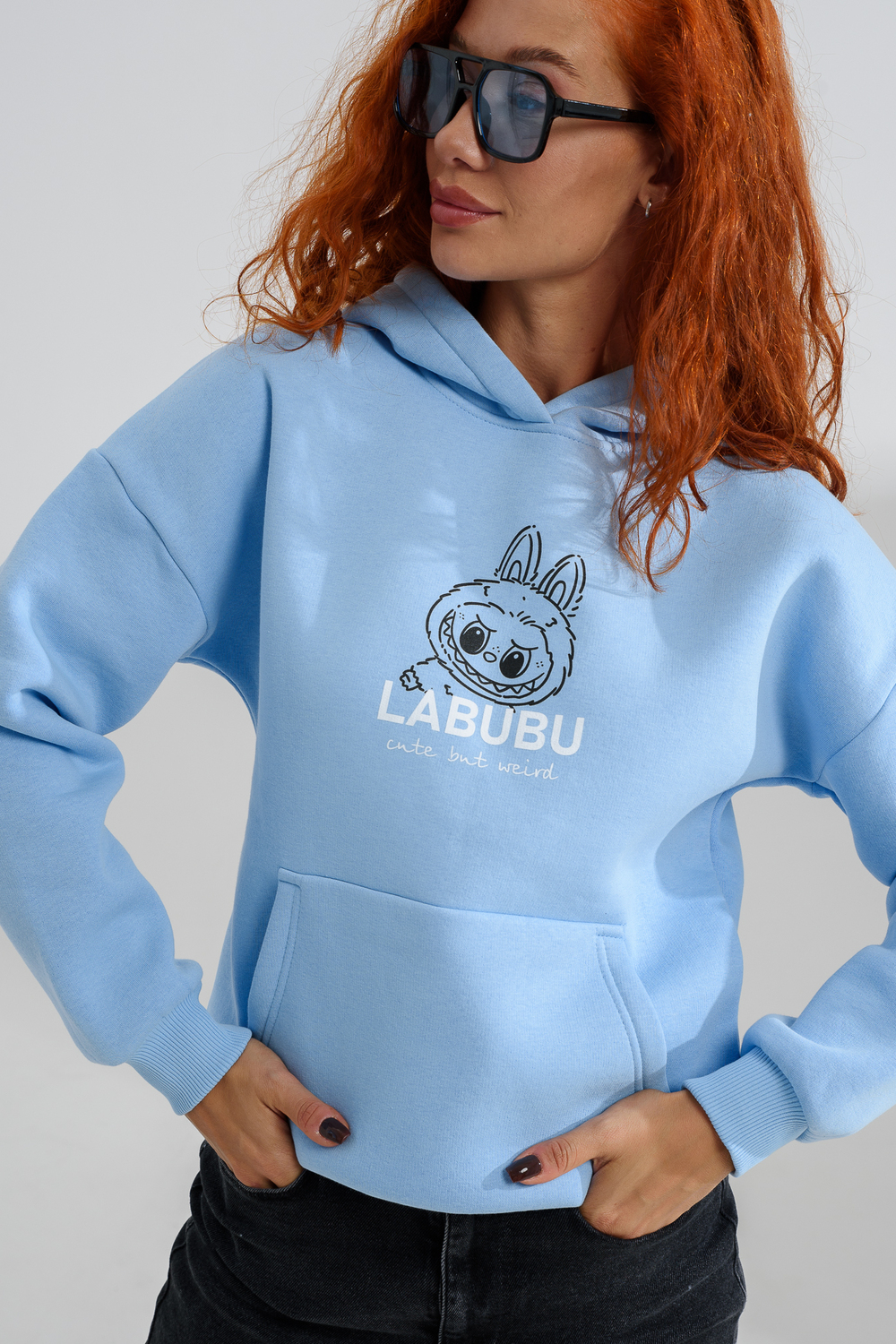 Худи Натали Суслова 8565 голубой+лабубу - фото 6