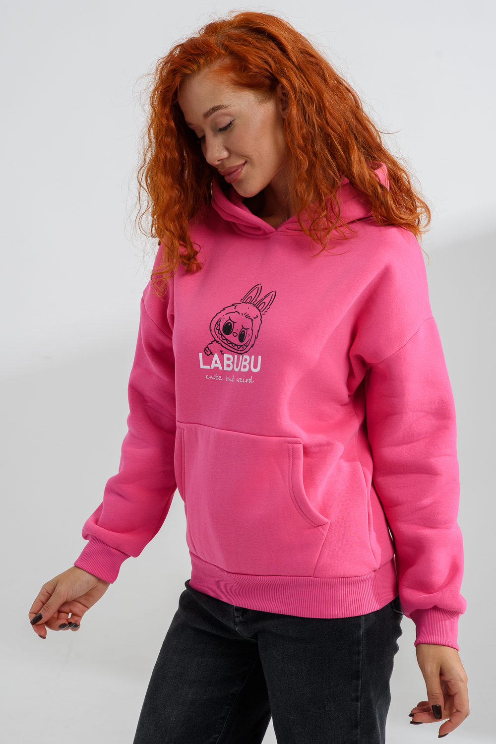 Худи Натали Суслова 8565 розовый+лабубу - фото 6