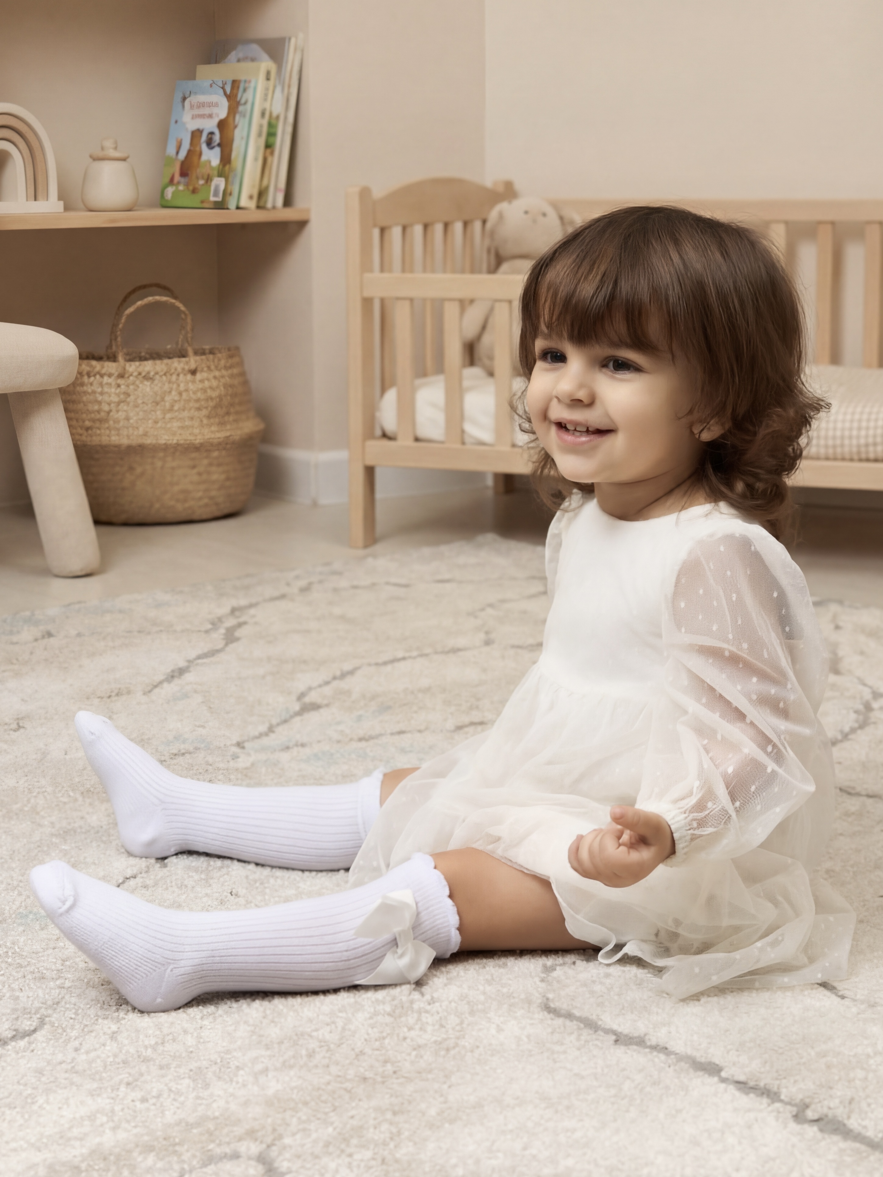 Гольфы 2 пары ALEX YVN BG-1507-2-бело-розовые - фото 2