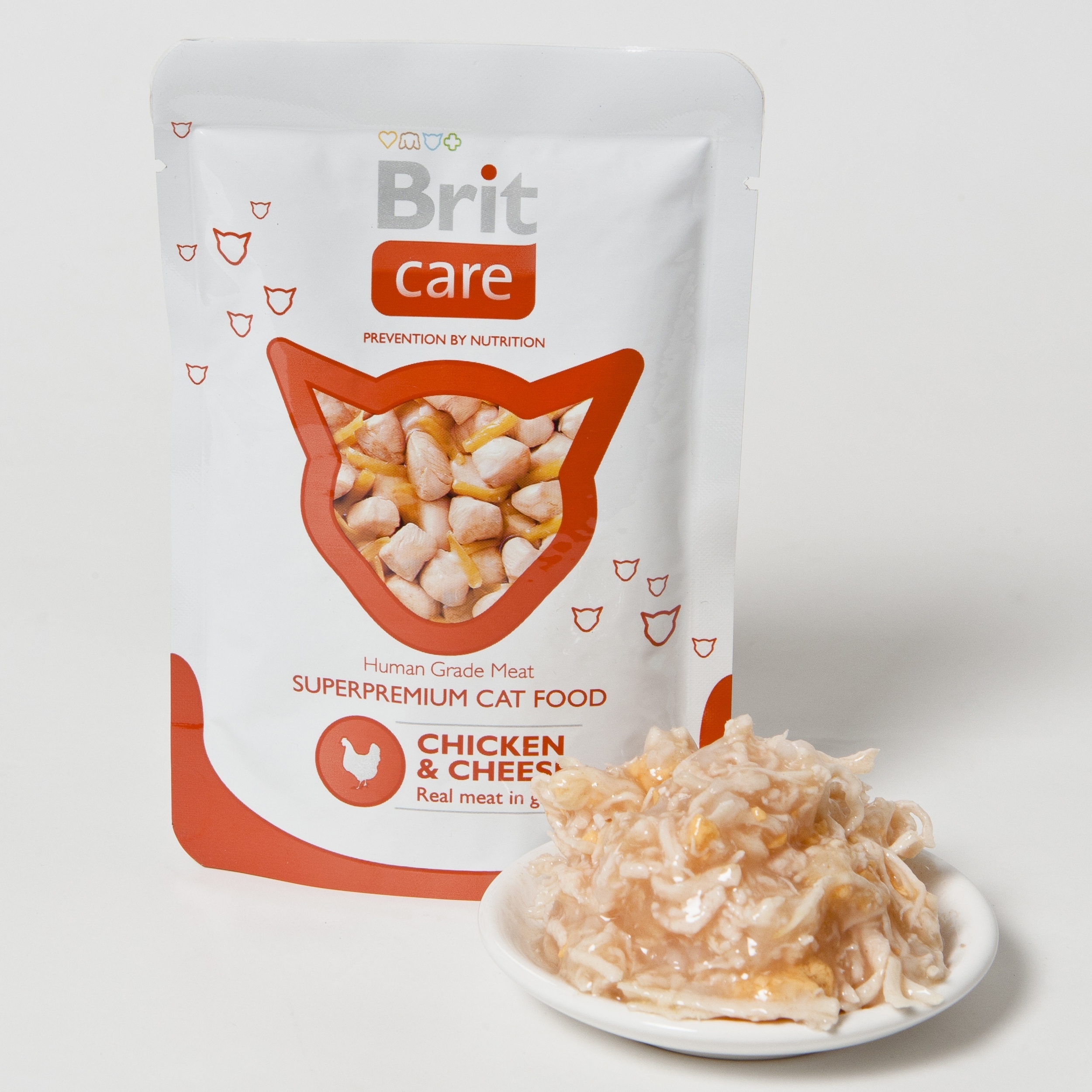 Корм влажный для кошек Brit Care 80г с курицей и сыром пауч - фото 2