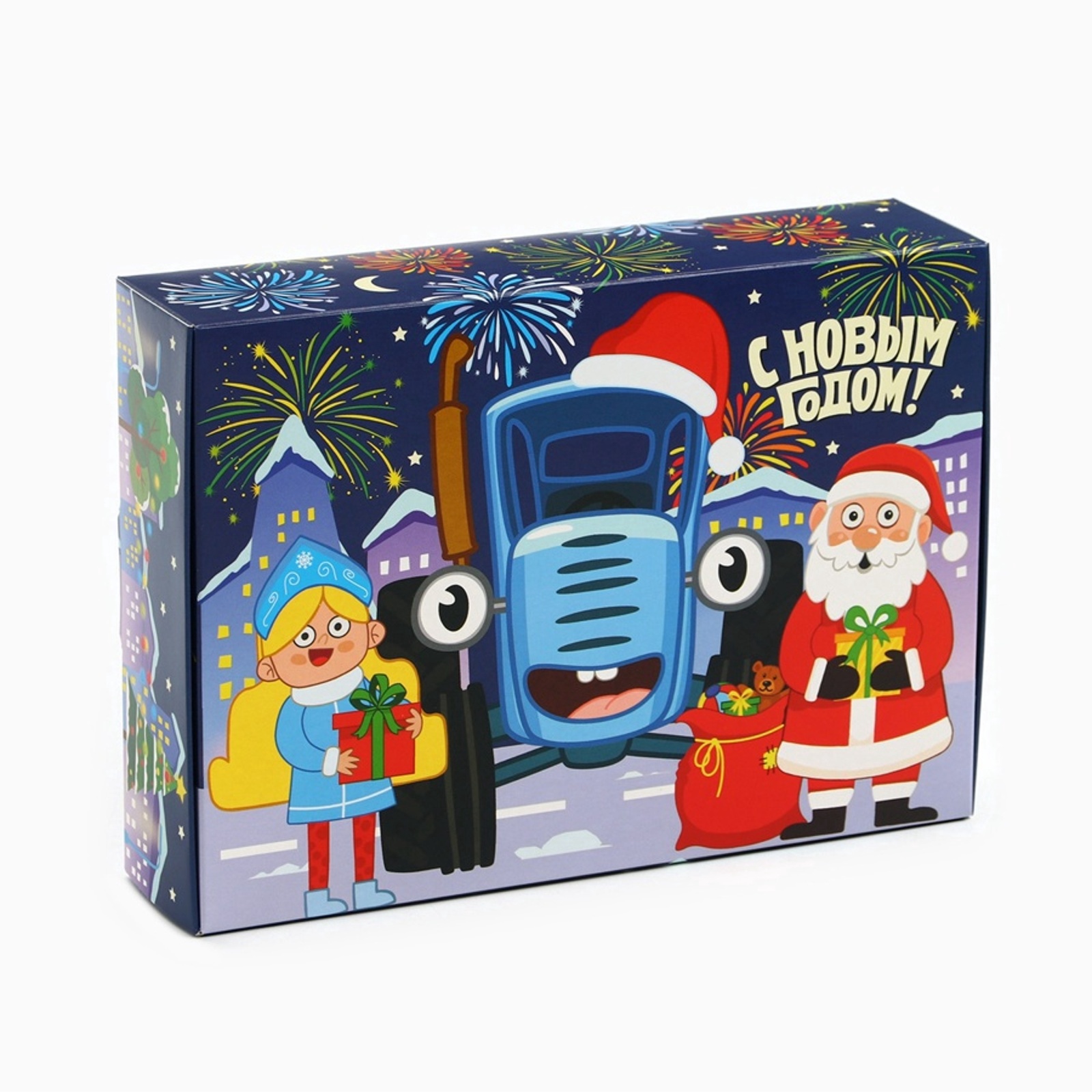 Коробка складная Синий трактор "С Новым Годом!", 21 х 15 х 5 см - фото 2