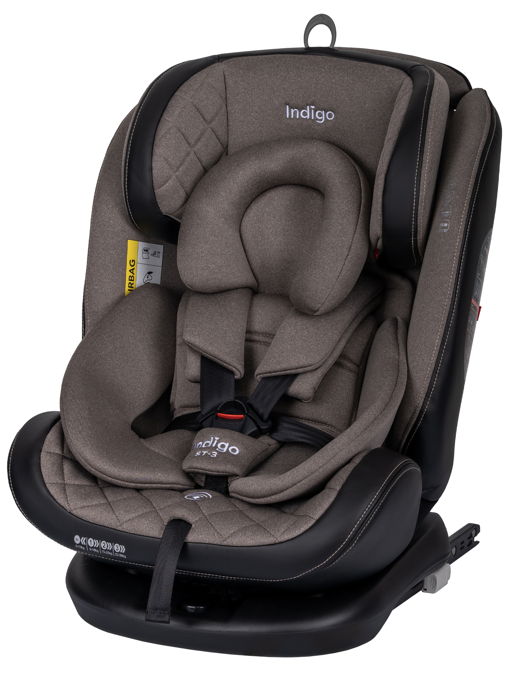 Автокресло Indigo Aero, бежевый Isofix 0+/1/2/3 (0-36 кг) - фото 2