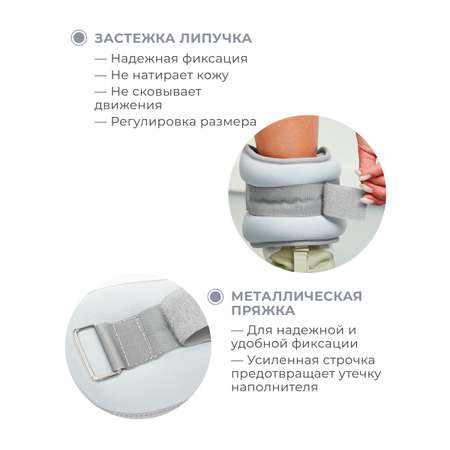 Утяжелители Dare to Dreams неопреновые с металлическим песком 500 гр - 2 шт серые