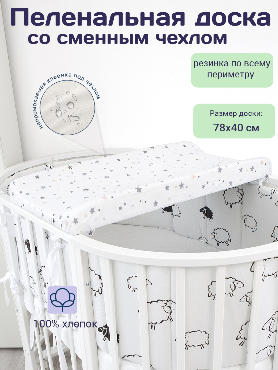 Пеленальная доска БОНЯМ цветной звездопад - фото 1
