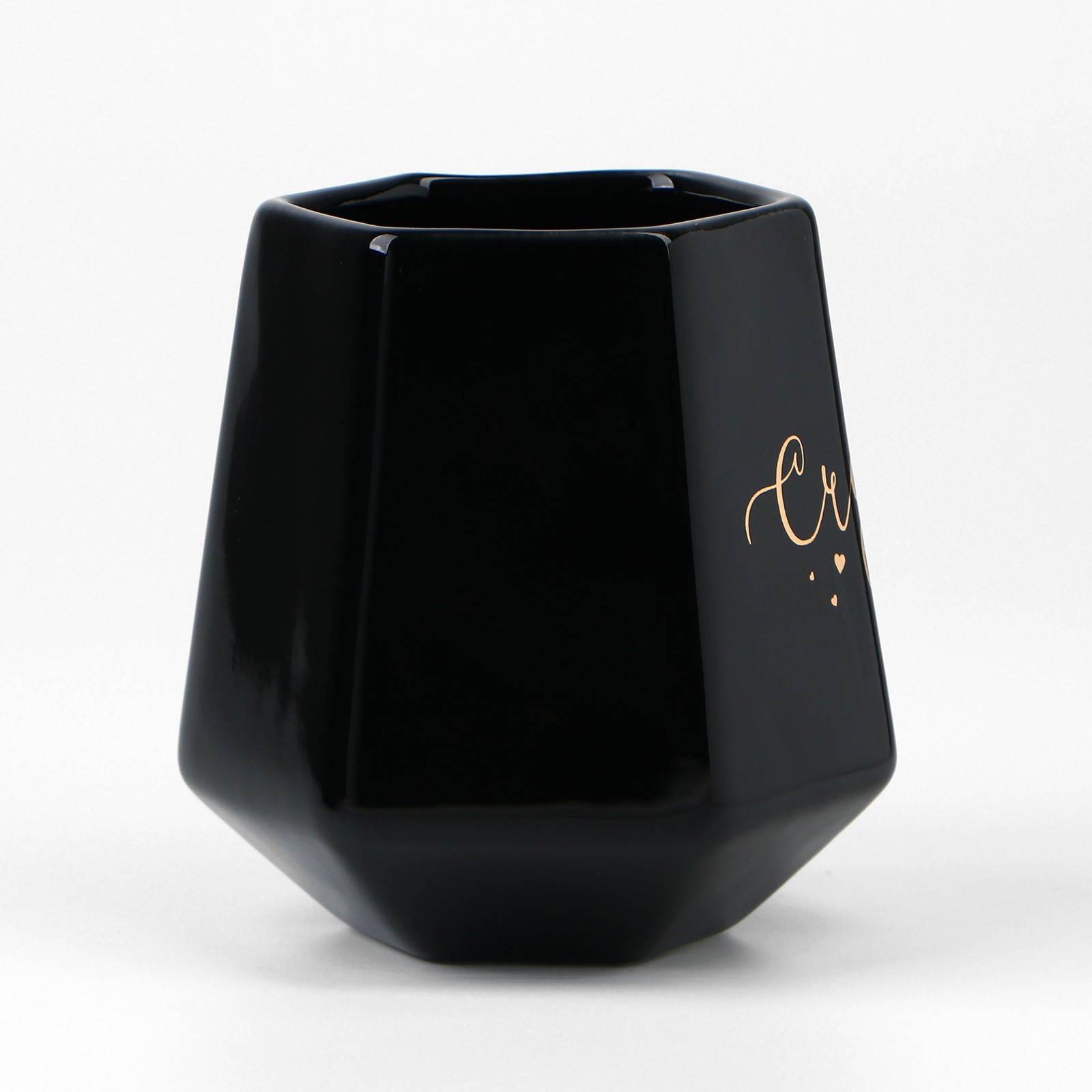 Кружка геометрия Дорого внимание Счастье есть черная 300 мл - фото 3