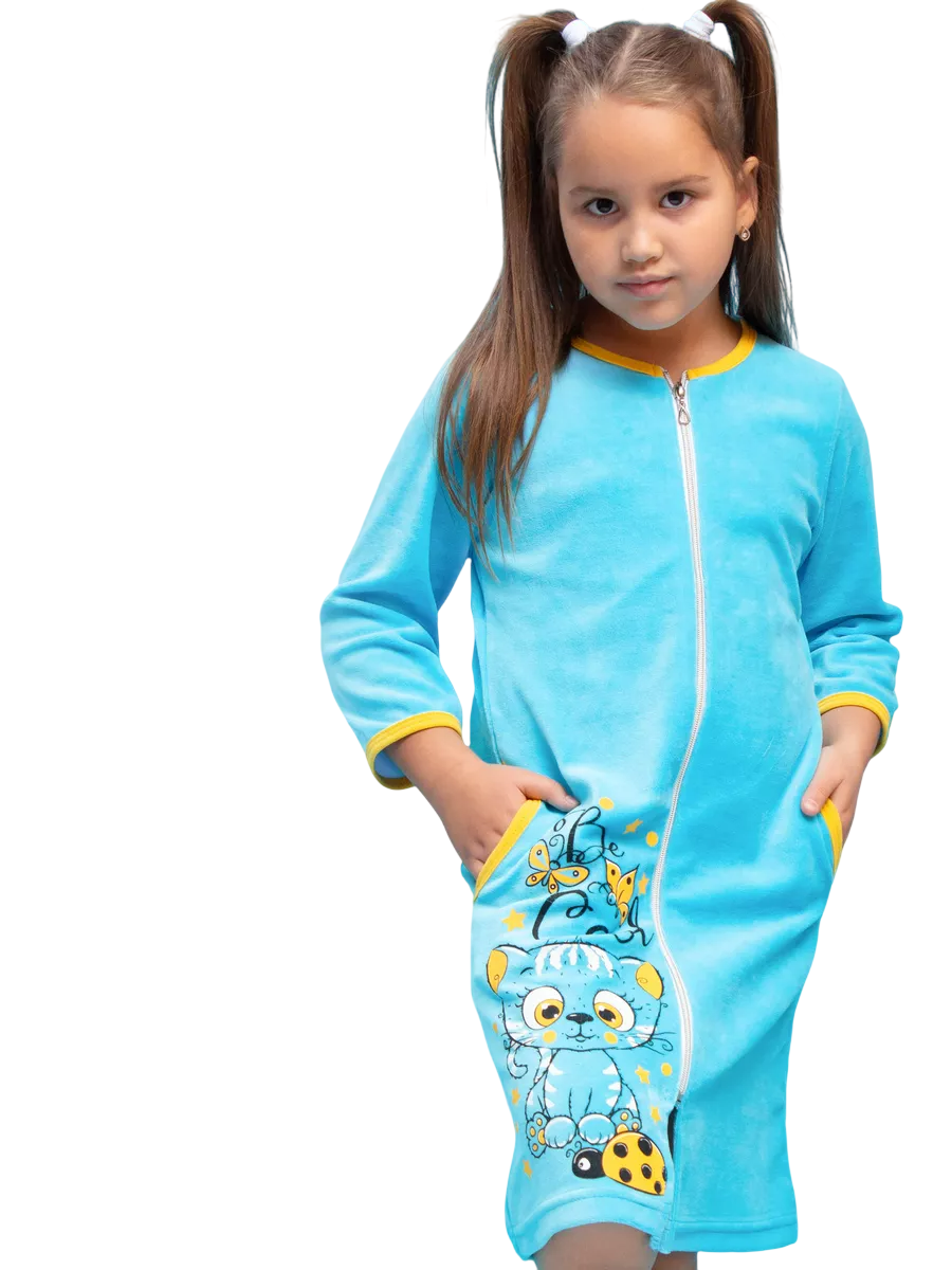 Халат TOTEMFOX 831В2F/бирюзовыйКотик - фото 2