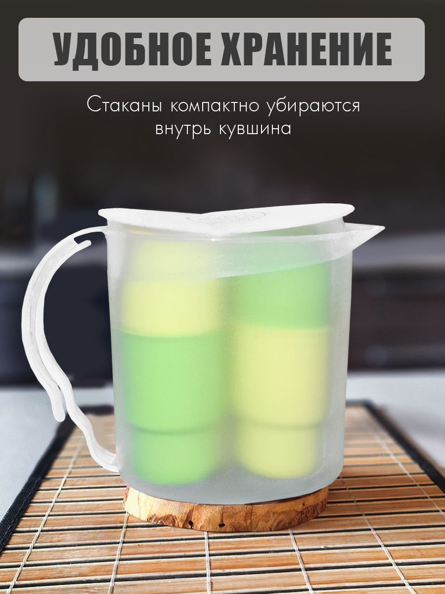 Набор Solaris кувшин 1,5л и 4 стакана 0,25л. - фото 7