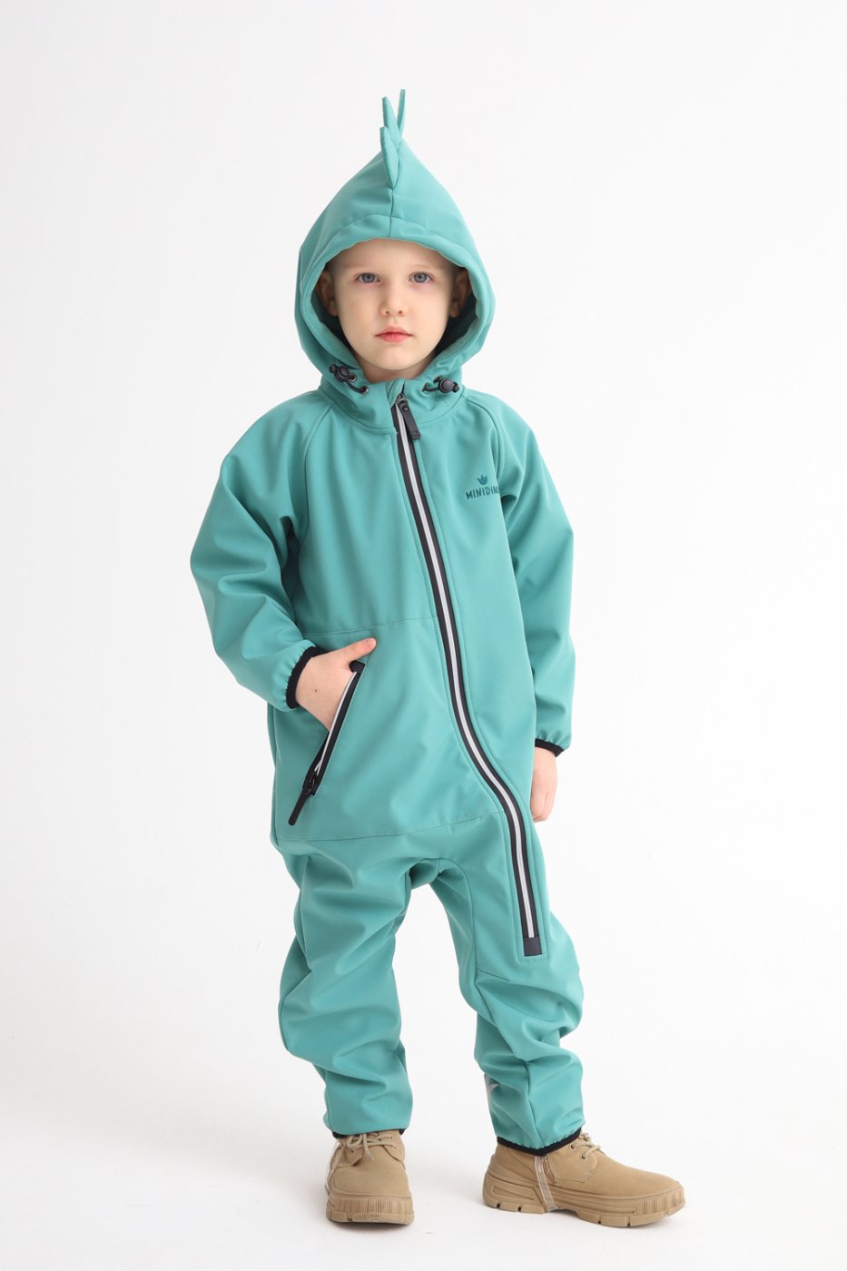Комбинезон MINIDINO B-KOM-004/ДКомбинезон софтшелл детский Дино малахит - фото 1