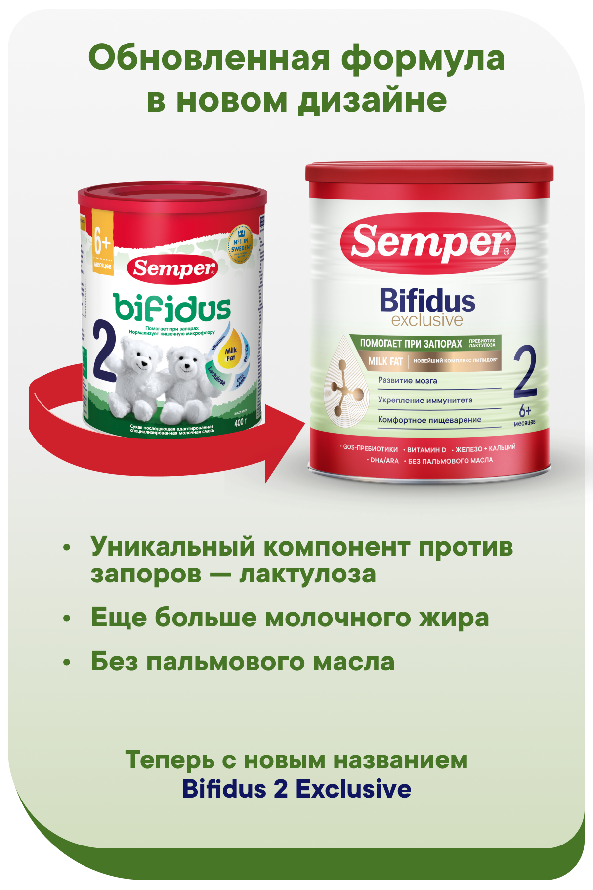 Смесь Semper Bifidus Exclusive 2 400г - фото 2