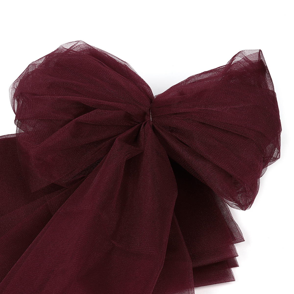 Ткань TBY фатин средней жесткости блестящий ширина 300см, цвет бордовый уп.5м - фото 3