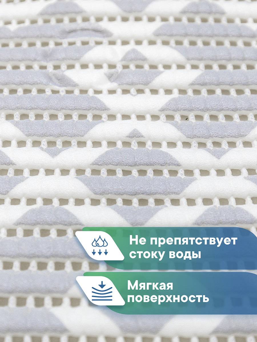 Коврик для ванной VILINA серый 43 x 90 см 1 шт. - фото 2