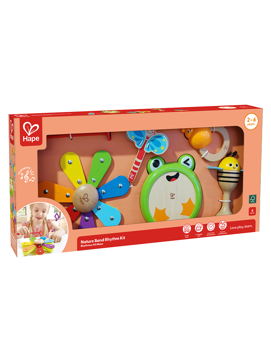 Игрушка музыкальная Hape Набор музыкальных инструментов аксессуар, кастаньеты, ксилофон, бубен - фото 14