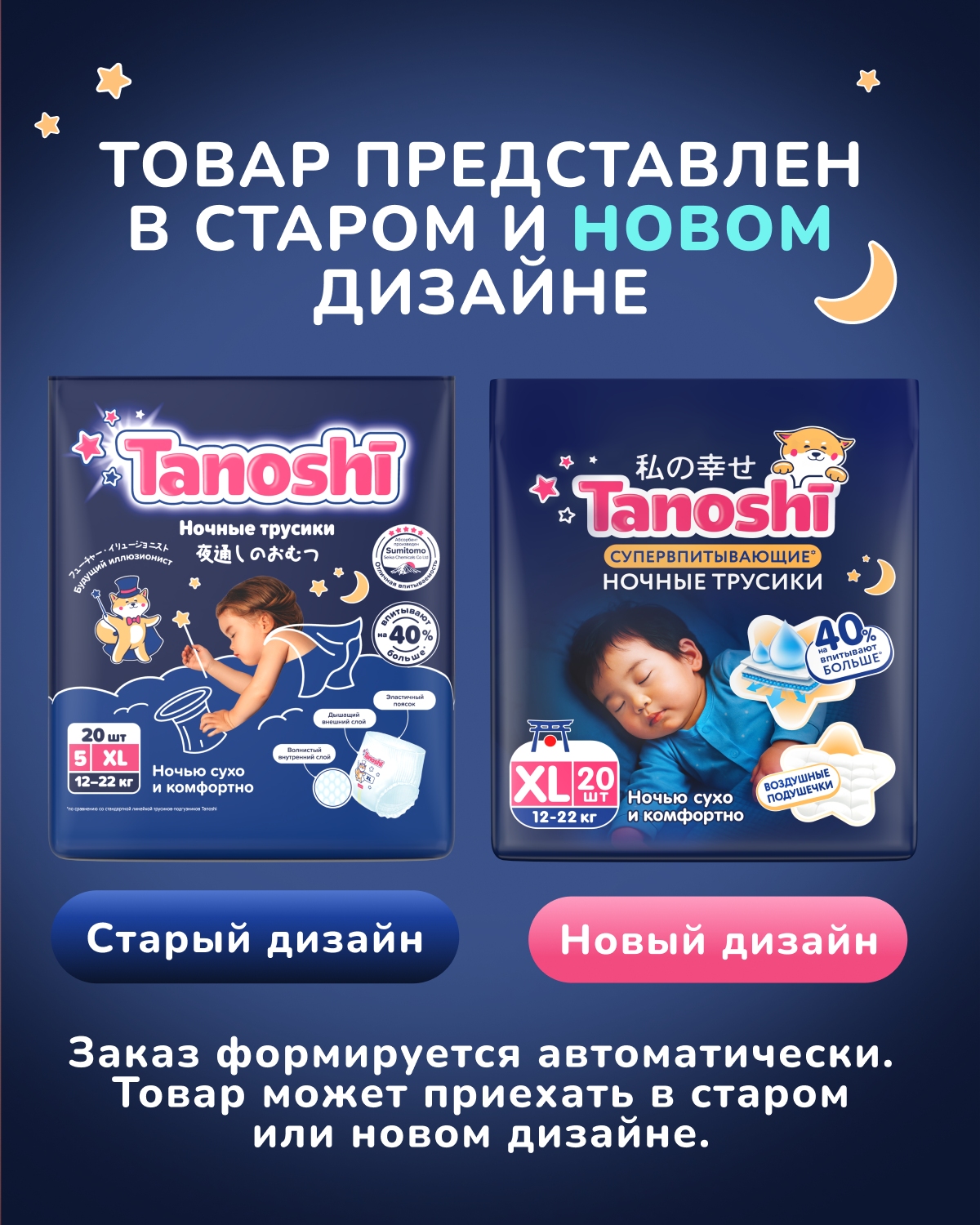 Трусики Tanoshi ночные XL (12-22 кг) 20 шт. - фото 2