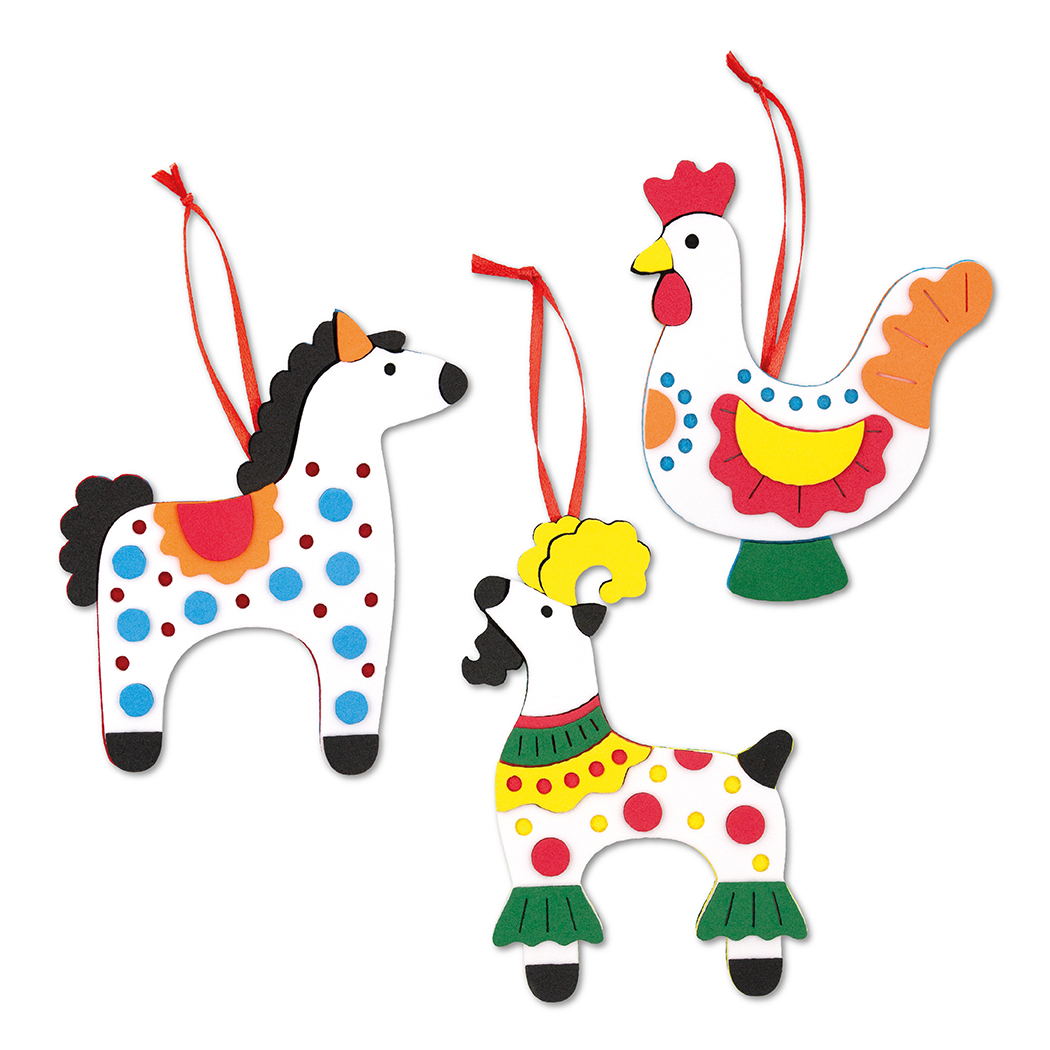 Набор для творчества Santa Lucia аппликация Дымковская роспись, 3 игрушки - фото 1