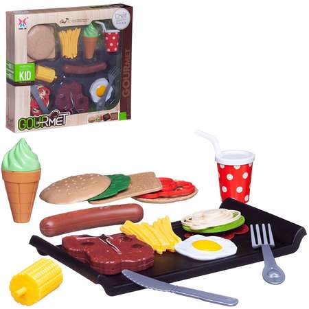 Игровой набор Abtoys продукты, прилавок, касса, тележки и корзинки