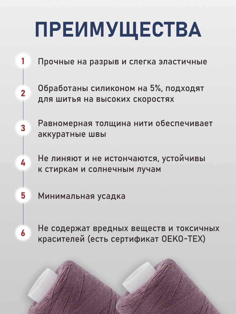 Нитки для шитья 40/2 Bestex 10шт цв 391 - фото 3