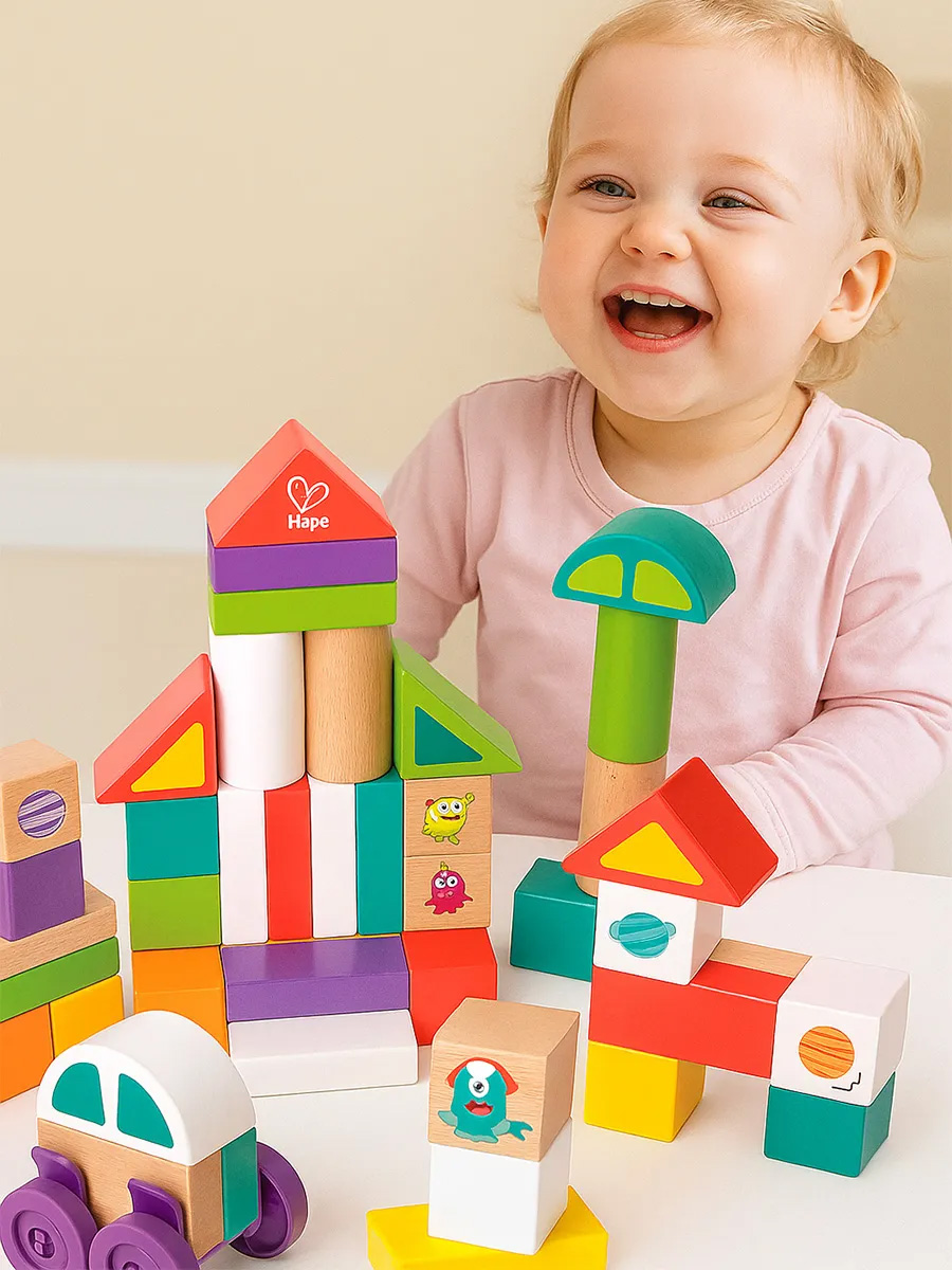 Игрушка Hape кубики Космические приключения - фото 1