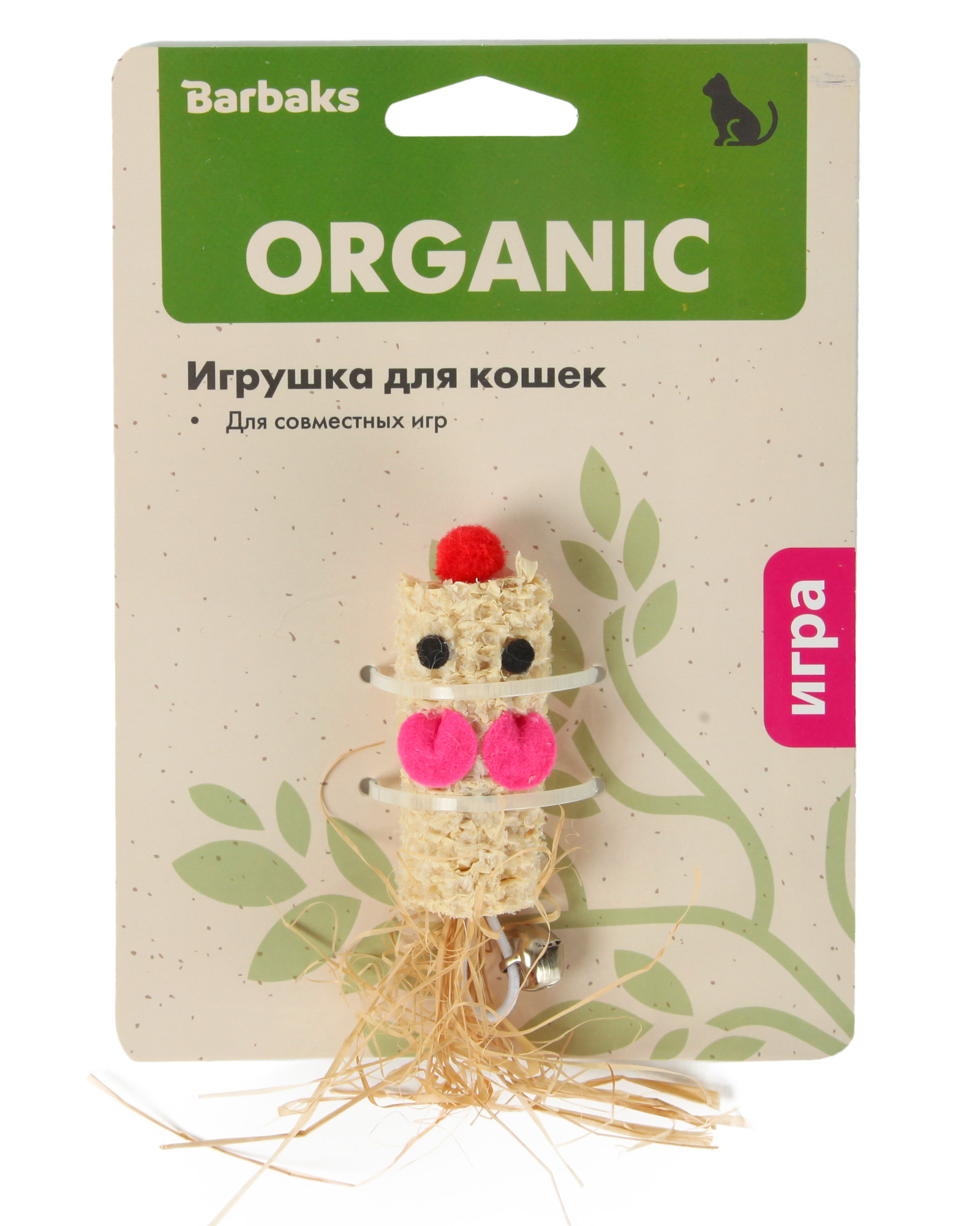 Игрушка для кошек Barbaks Мышка кукурузная из натуральных материалов 13*3см - фото 7