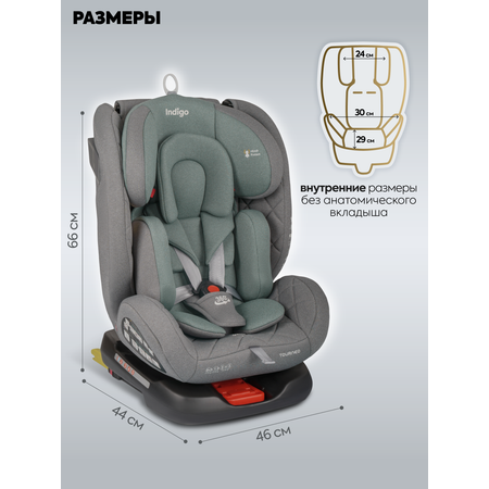 Автокресло Indigo Tourneo S Isofix 0+/1/2/3 (0-36 кг) зеленый
