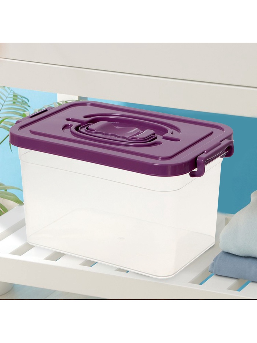 Контейнер для хранения Соломон с крышкой 6,5 л цвет: фиолетовый - фото 5