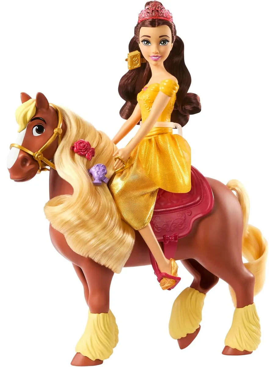 Кукла классическая Disney Princess Белль и лошадь Филипп 122617 - фото 3