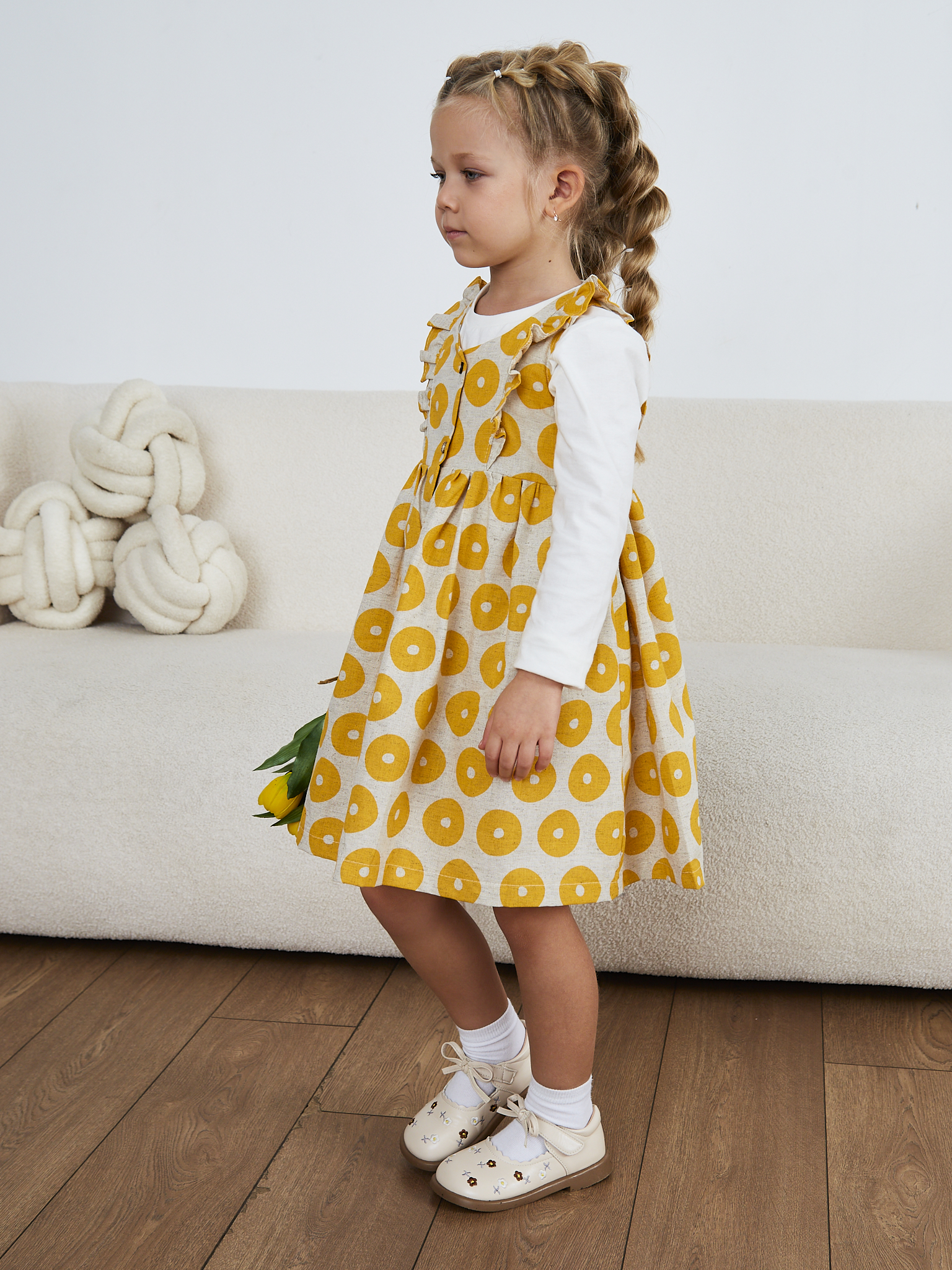 Сарафан MOUN сарафан_рюши_бублик/желт - фото 14