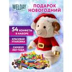 Сладкий новогодний подарок WELDAY для детей 2027 в мягкой игрушке 800 г