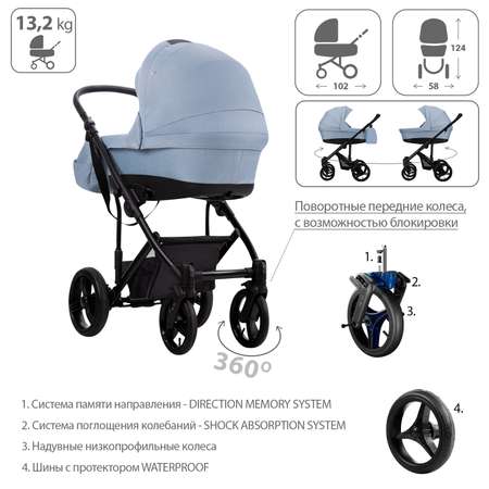Коляска 2в1 Bebetto Magnum Lux