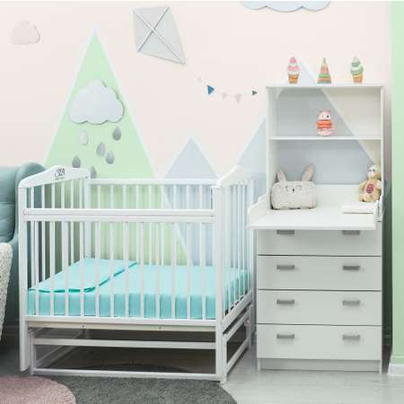 Детская кроватка Sweet Baby прямоугольная, продольный маятник (бежевый)