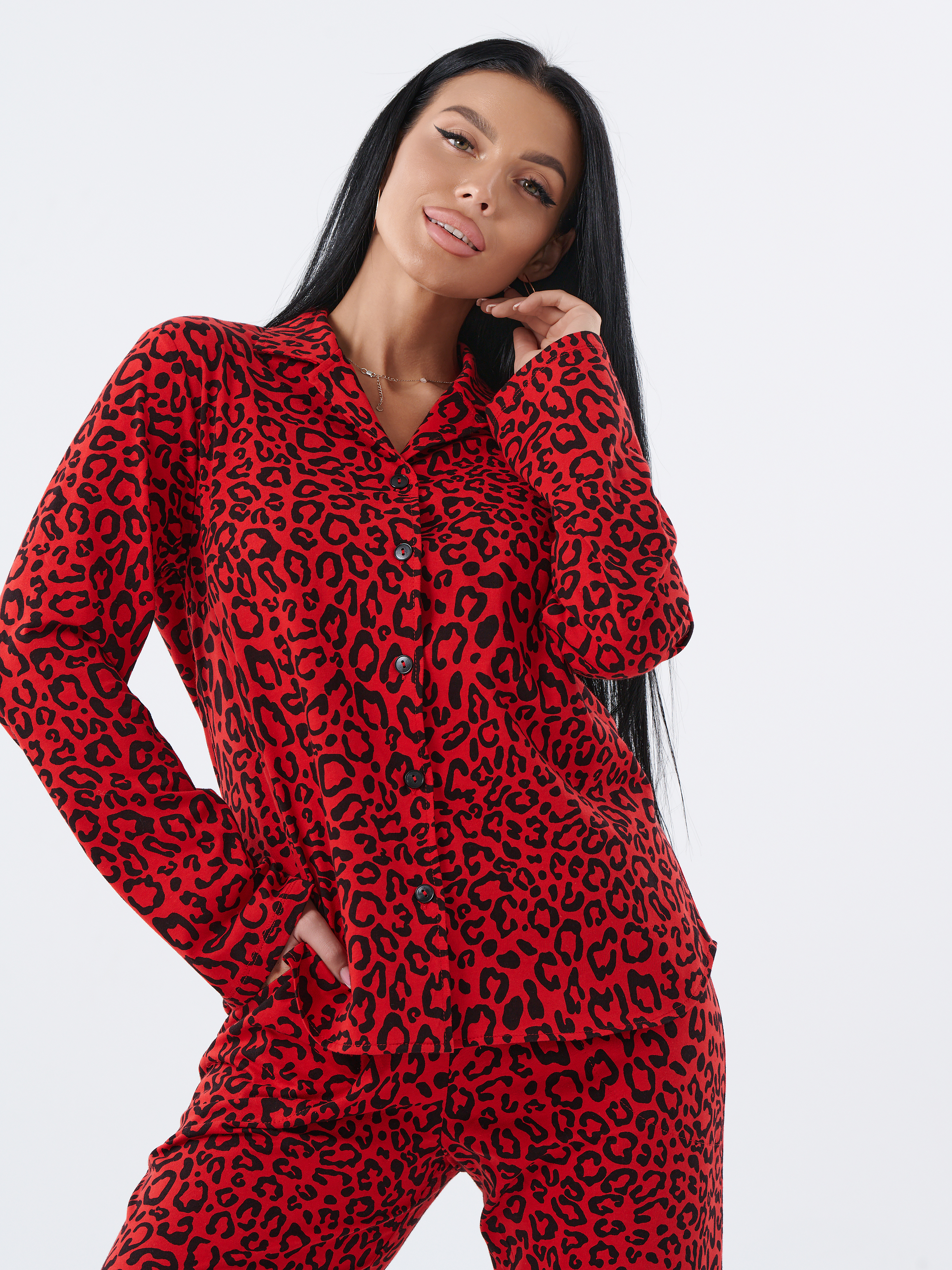 Пижама КрутышОк ТЖ-029 красный, леопард - фото 2