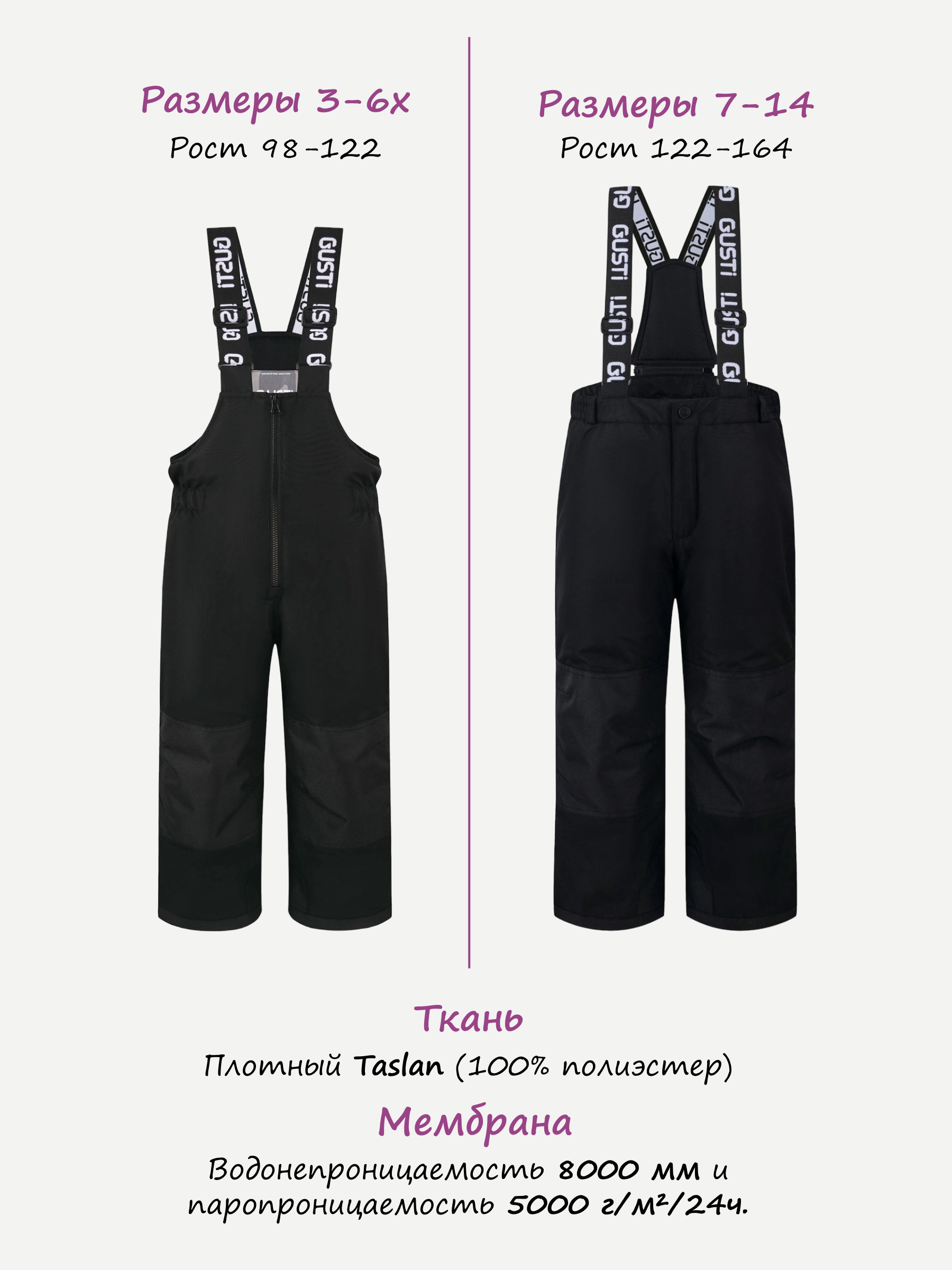 Куртка и полукомбинезон GUSTI GW4GS821-BLACK - фото 5