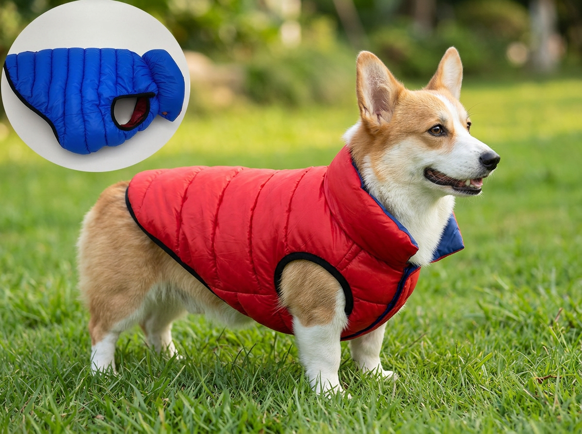 Куртка для собак Sima-Land двухсторонняя красная/синяя - фото 1