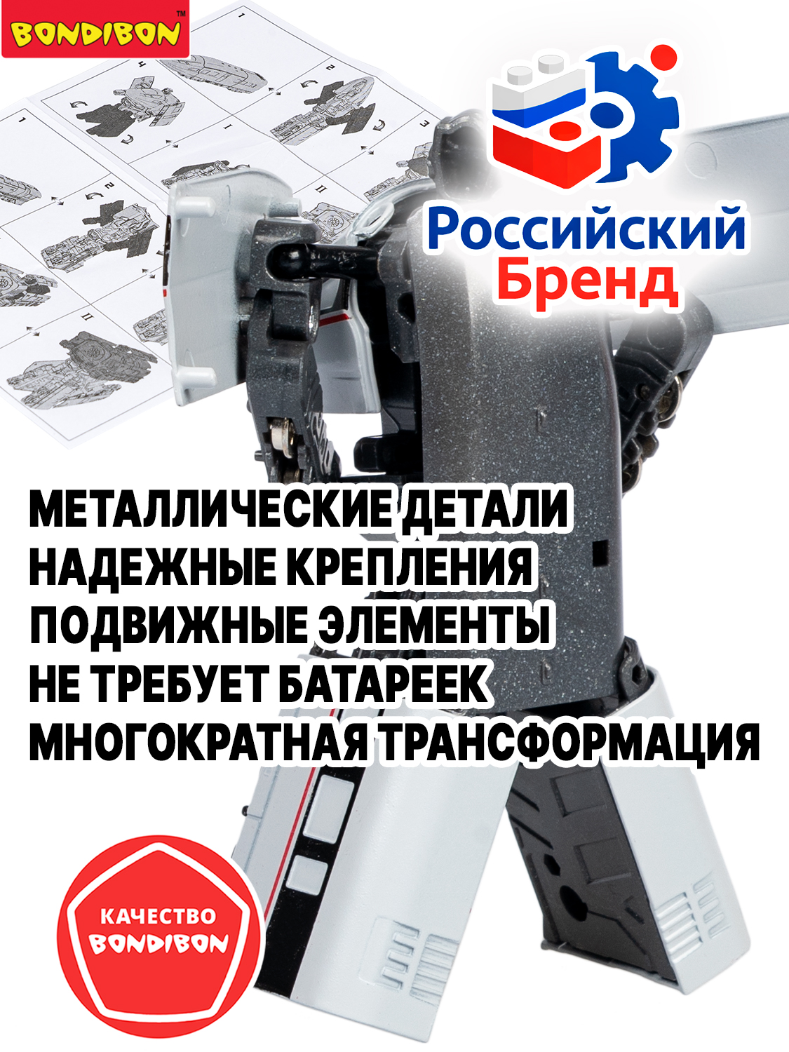 Фигурка Bondibon трансформер Робот Поезд 2в1 - фото 7