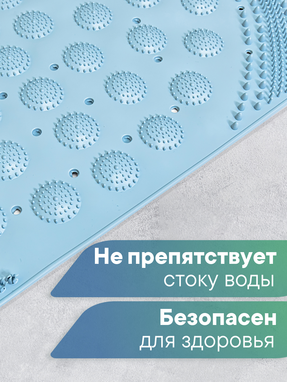 Коврик для ванной VILINA голубой 0.38 x 0.68 см 1 шт. - фото 6