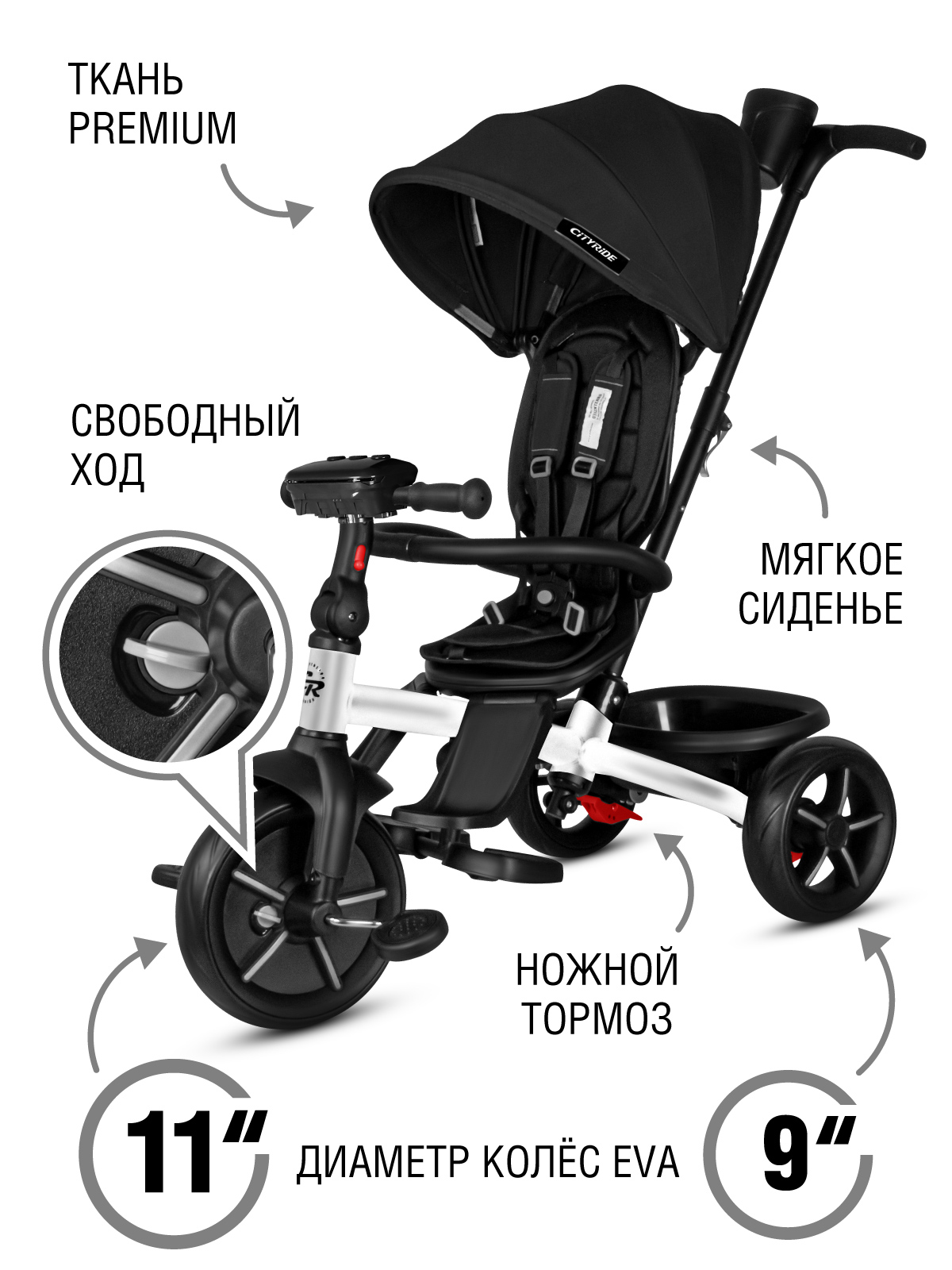Трехколесный велосипед CITYRIDE - фото 5